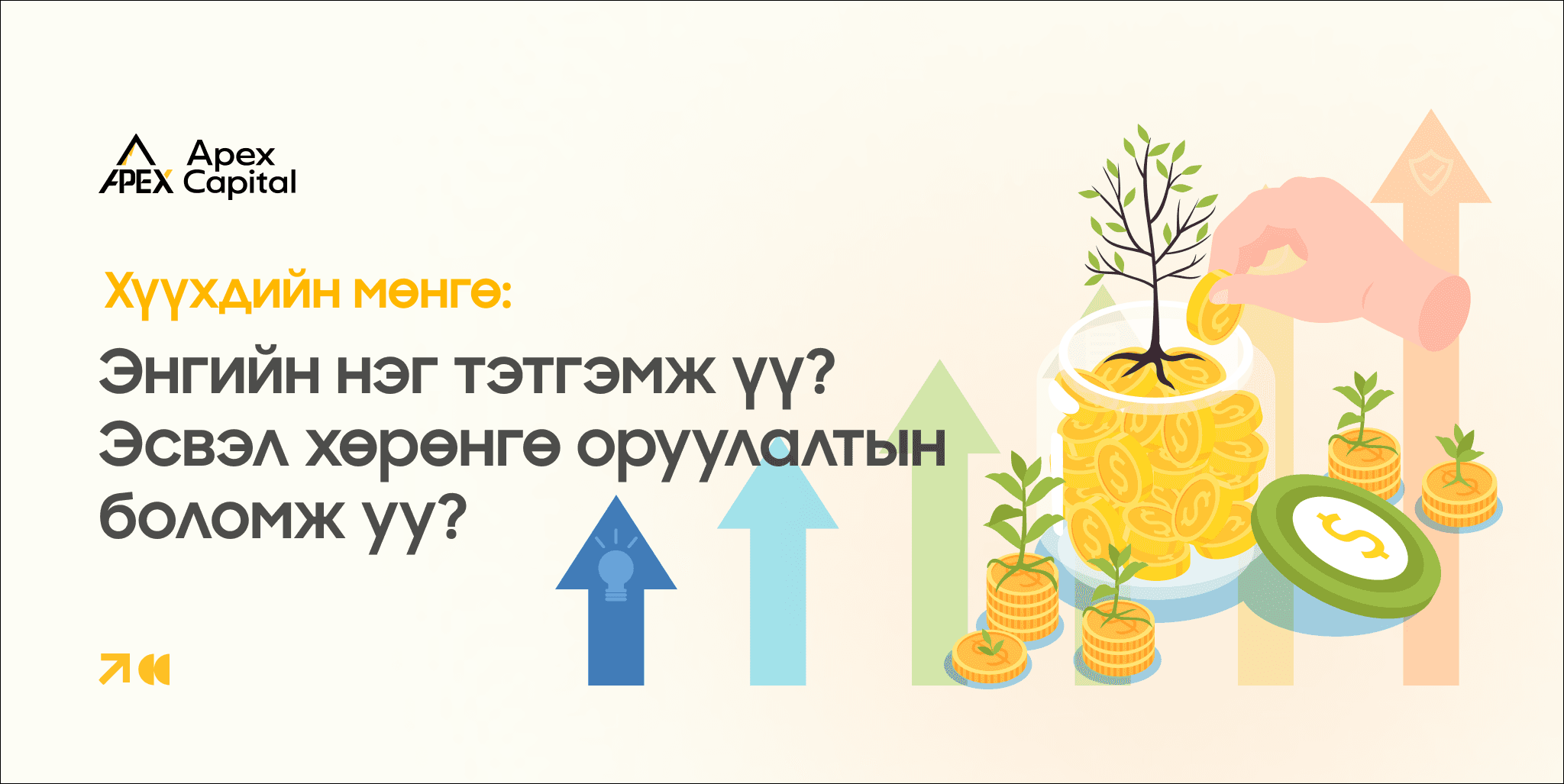 Хүүхдийн мөнгө Энгийн нэг тэтгэмж үү? Эсвэл хөрөнгө оруулалтын боломж уу?