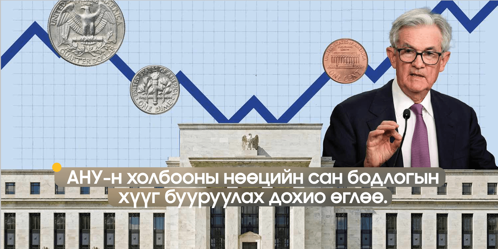 АНУ-н холбооны нөөцийн сан бодлогын хүүг бууруулах дохио өглөө.